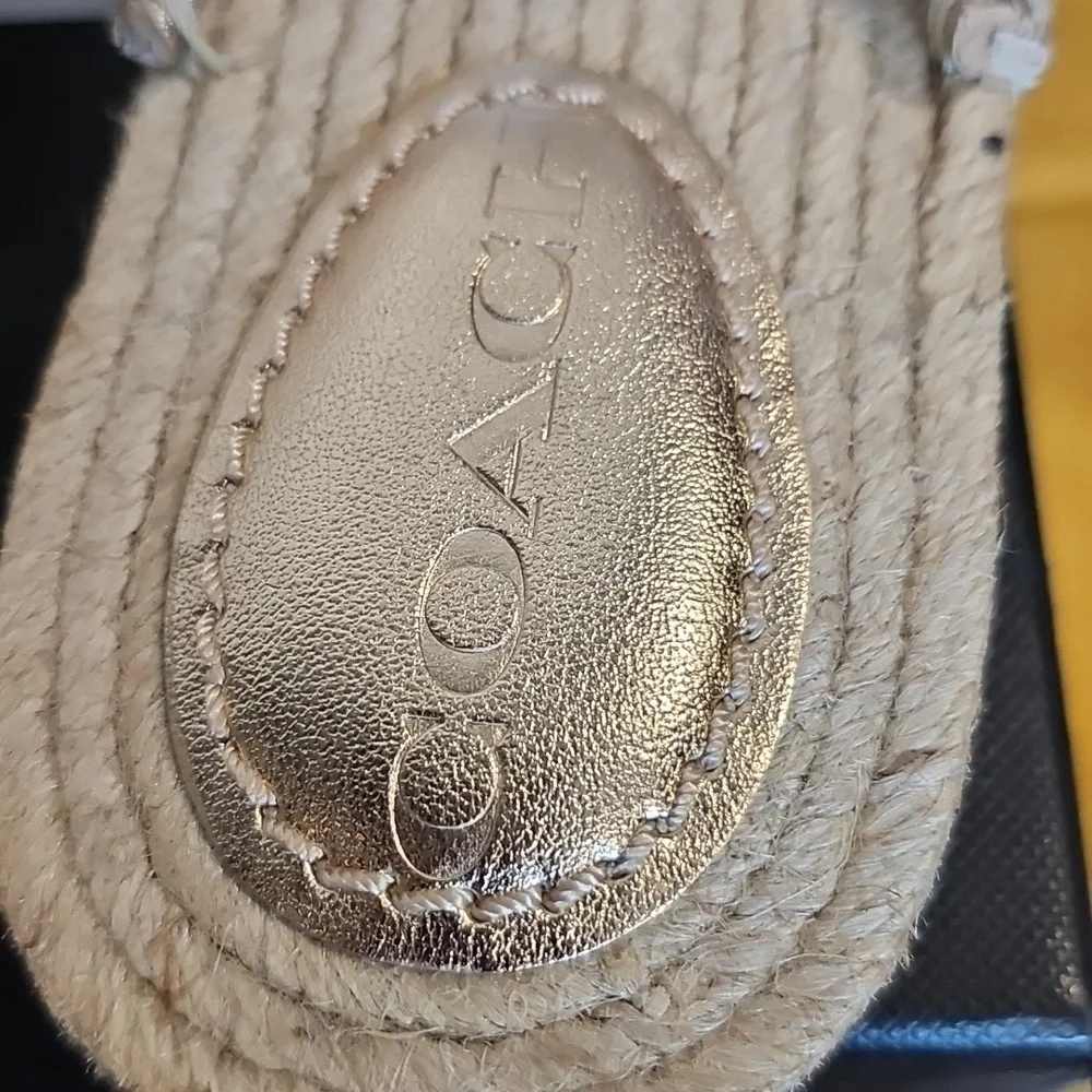 Coach Cassidy Metallic Champagne Esparadilles Sz 8 NIB MSRP $178